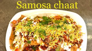 How To Make Quick And Easy Samosa Chaat Recipe | Samosa Chana Chaat | Pakistani Street Food