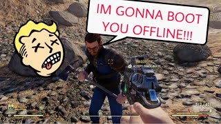 trolling a toxic salty player ( fallout 76 pvp )