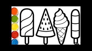 Como desenhar sorvete para crianças|How To Draw Ice Cream for KIDS|Как нарисовать мороженое для ДЕТЕ