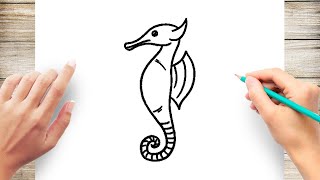 How to Draw Seahorse Easy