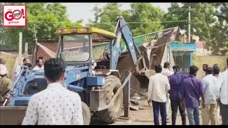 ILLEGAL STALLS AND BUILDING WERE DEMOLISHED IN ROADSIDE IN AFZALPUR GULBARGA DISTRICT