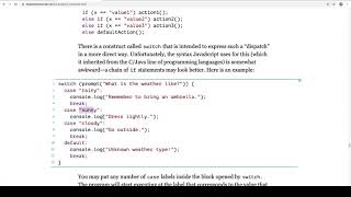 Eloquent JavaScript Read-Along - Program Structure - 015 - Dispatching On A Value With Switch