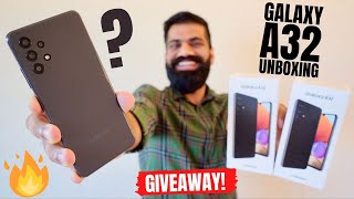 Samsung Galaxy A32 Unboxing \u0026 First Look | sAMOLED 90Hz | 64MP | 5000mAh | GIVEAWAY🔥🔥🔥