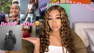 How I Lost 40+ lbs In 3 months | Teen weight loss + TIPS ♡