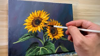 Sunflower Glow | Acrylic Painting Time-lapse