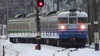 列車番号1925M　普通列車　羽越本線（村上駅）60P　17/01/19　「村上駅に到着。」