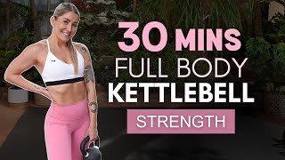 30 Min FULL BODY Kettlebell STRENGTH supersets | Including warm up & cool down | NO REPEATS