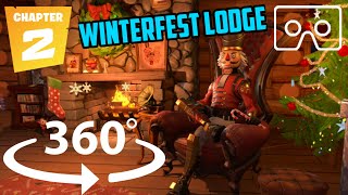 360° Fortnite Christmas Winterfest Lodge | Off camera Secrets \ Easter Eggs