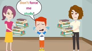 Lucas can't study anymore - Animated English Funny Story - Lucas English