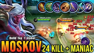 Almost SAVAGE!! 24 Kills Moskov with Full Attack Speed Build!! - Build Top 1 Global Moskov ~ MLBB