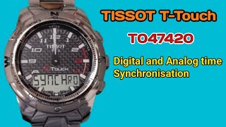 How to Synchronisation digital and analog time Tissot T-Touch.