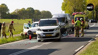 [4K] Bestuurder raakt gewond bij kettingbotsing op de Eperweg 't Harde