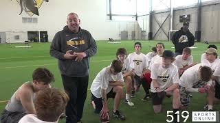 Local football players gear up for the OSFL season at the Waterloo Jr. Warriors combine