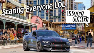 Scaring People in the Loudest GT350R in the City *Girl Freaked Out!*