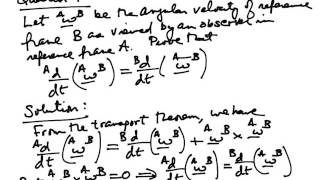 Supplemental Lecture:  Kinematics Theory Questions and Solutions