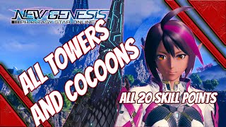 PSO2 new genesis all tower and cocoon locations - Get 20 skill points in phantasy star online 2 NGS