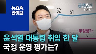 윤석열 대통령 취임 한 달…국정 운영 평가는? | 뉴스A 라이브