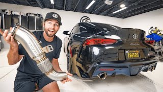 The Best Toyota Supra Exhaust Mod.. Crazy Turbo Whistle & Tone! (VRSF Downpipe)