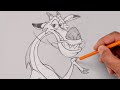 How To Draw MUSHU the DRAGON | Mulan Sketch (for BEGINNERS)