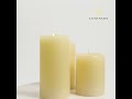 Luminara Set of 3 Moving Flame LED Pillar Candles Made of Real Ivory Paraffin Wax (996073)