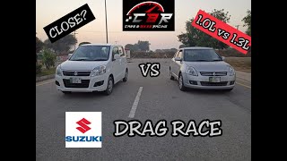 SUZUKI WAGONR VS SUZUKI SWIFT| DRAG RACE| 1.0L vs 1.3L| SUZUKI CARS DRAG RACE