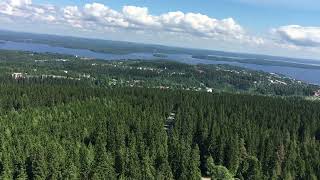 Beautiful lakes and beautiful landscapes view from Puijo tower of Kuopio, Finland