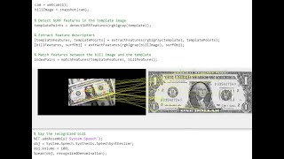 Recognizing and Saying US Bills Using SURF Features and Webcam