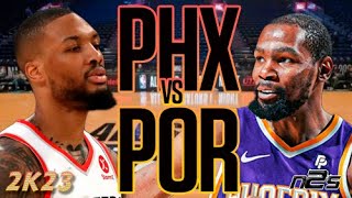 Durant vs Lillard!!! Phoenix Suns vs Portland Trail Blazers - Full Game | NBA 2K23