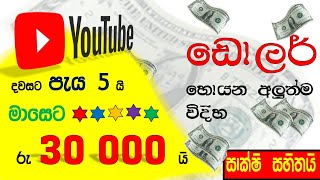 දවසට පැය 5යි මාසෙට රු.30 000 යි |ඩොලර් හොයන අලුත් විදිහ දැන් ඔයාටත් පුළුවන්