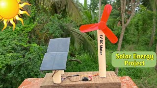 How to make mini solar fan at home | School science project video | solar fan working model