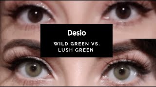 Desio Contact Lenses | Wild Green vs  Lush Green (ON DARK EYES)