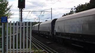 GBRF 66702 'Blue Lightning' passes Durham on north bound empty biomass