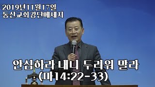 2019117 [동산교회강단메시지]안심하라 내니 두려워 말라(마14:22-33)