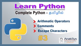 Python - Comment, Operators, Escape Sequences | Learn Python in Tamil
