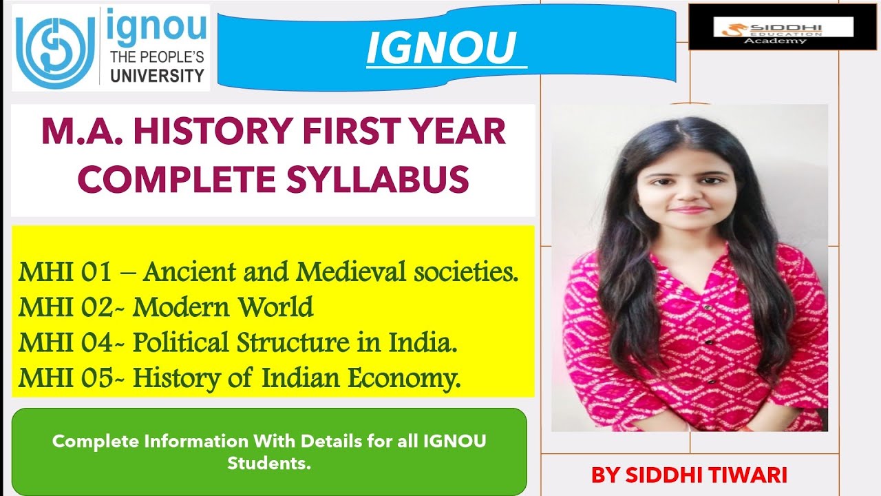 IGNOU MA History First Year Syllabus|MHI-01,02,04,05|Complete Detail In ...