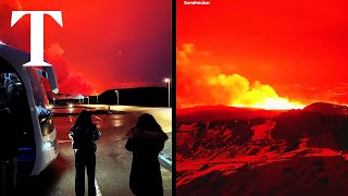 Icelandic volcano erupts causing major lava flow
