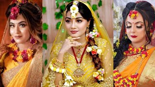 Top 10 Bangladeshi Bride!!Gaye holud makeup \u0026 floral jewellery Ideas🥀