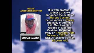 Marcus Casimir ~ Short Obituary