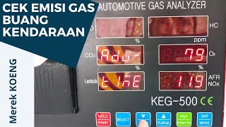 CEK EMISI GAS BUANG  DENGAN GAS ANALYZER PADA MESIN BENSIN