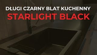 Długi czarny blat kuchenny (Starlight Black)