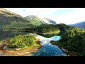 4k views relaxing music featuring waterfalls mountains seas rivers and beaches.