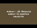 Array : JS: Reduce array to nested objects