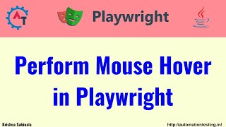 #35 Perform Mouse Hover in Playwright Java