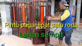 Cara buat pintu pagar lipat lahan sempit part 1