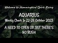 AQUARIUS Weekly Check In 22-28 October 2023 - A NEED TO OPEN UP, BUT THERE'S NO RUSH