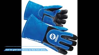 Welding Gloves, M, Wing, 11In, White/Blue, PR