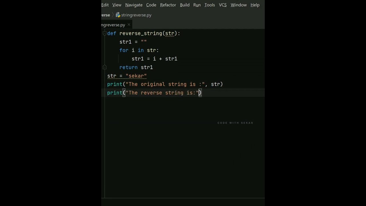 Reverse a string in Python Python program #coding #python