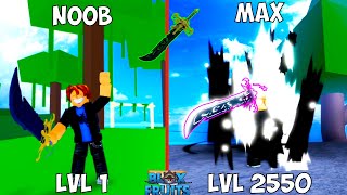 Noob to Max Lvl 1-2550 Using New Mythical Dark Blade Rework - Bloxfruits