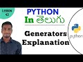 Generators in python in Telugu | Learn Python in Telugu | Lesson - 43