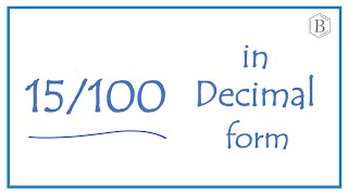 15/100 as a Decimal